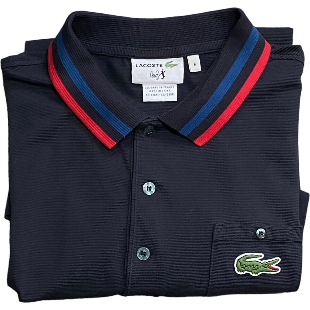Lacoste Andy Roddick Tennis Polo Shirt Men’s Size 6/L Navy Blue Short Sleeve